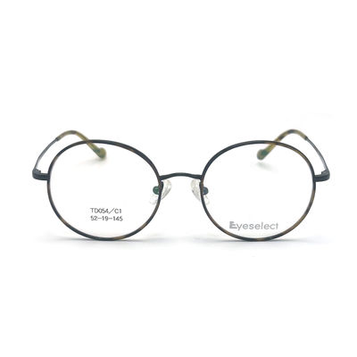 अच्छी कीमत TD054 समायोज्य नाक पैड के साथ गोल टाइटेनियम फ्रेम आकार 52-19-145 ऑनलाइन